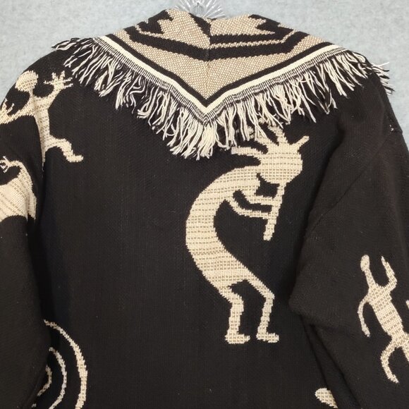 Western One Size Aztec Cowboy Women's All Cotton Jacket Raw Hem 2 Button Front - Picture 11 of 12